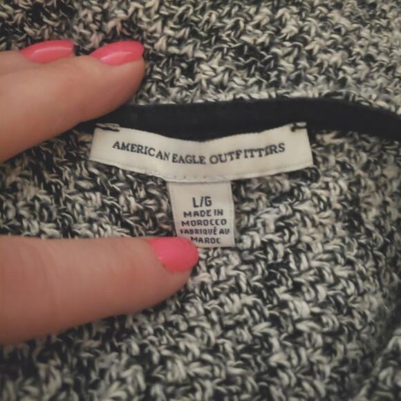 American Eagle Outfitters | Open Front Contrast Trim Soft Marled Cardigan - Picture 6 of 8